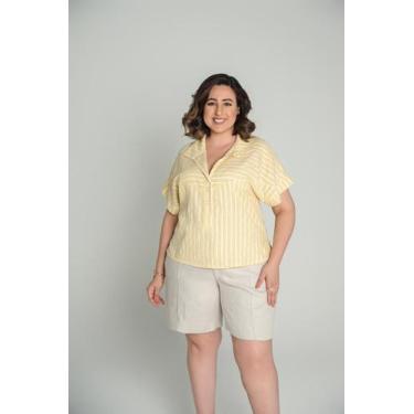 Imagem de Camisa Cropped Listrada  - Maria do Ingá, G