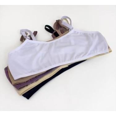 Imagem de kit com 03 top juvenil em cotton alça com regulagem   Sortido dia a di