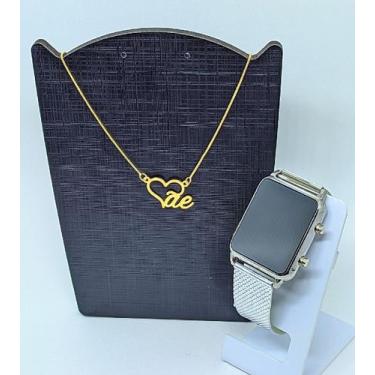 Imagem de Kit Relógio Digital Led Sports Feminino Pulseira Silicone Luxo Ajustáv