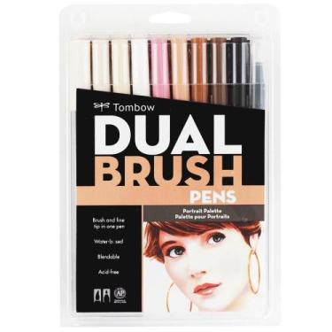 Imagem de Marcador Caneta Pincel Dual Brush Tombow 10 Cores Retrato, Portrait