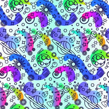 Imagem de Papel De Parede Adesivo Planetas Astronomia Aquarela Colors Quarto  10