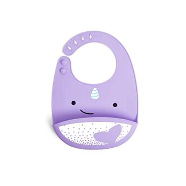 Imagem de Babador Cata Migalhas de Silicone Zoo Baleia Narval, Skip Hop, Roxo