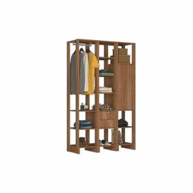 Imagem de Closet com 1 Cabideiro, 2 Gavetas, 1 Porta com 2 prateleiras e 11 nich