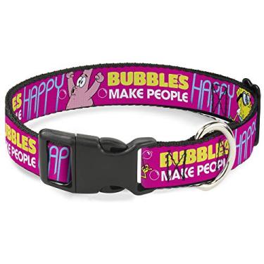 Imagem de Colar de gato com bolinhas de patrick e estrela-do-mar fazem as pessoas felizes rosa 15,2 a 23,8 cm de largura