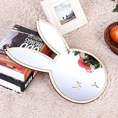 Imagem de Nordic Acrílico Decorativo Espelho Adesivo de Parede Decalque Crianças Quarto Arte Decoração Casa # Nuvem Adesivo de Parede Espelho (Coelho)