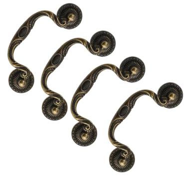 Imagem de Puxador de gaveta antigo, puxadores de porta, puxadores de gaveta, alça de liga de mobília, puxadores de armário vintage, puxador retrô (4, tipo 10)