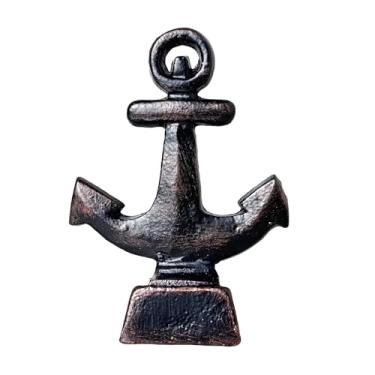 Imagem de Batentes de porta para a parte inferior da porta de ferro fundido decorativo batentes de porta de metal em cunha (forma de âncora náutica, bronze)