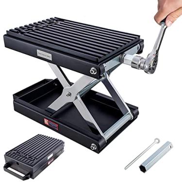 Imagem de CXRCY Macaco de Tesoura para Elevação de Motocicleta de 1400 Lbs com Alça, Aço Carbono Atualizado para Bicicleta de Sujeira Atv Suporte de Guindaste de Motocicleta de Aço com Chave de Catraca, Manivel