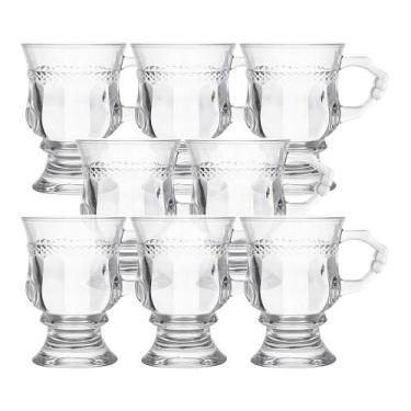 Imagem de Jogo 8 Caneca de Café 117ml Hanover Vidro Cristalino Transparente Xíca