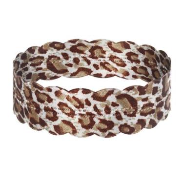 Imagem de Fita Aramada p Embalar Presentes ONCINHA ANIMALE 2cm x 10m - Fitas e F