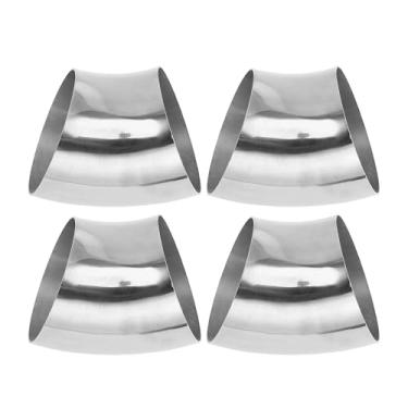 Imagem de Motoforti 4 peças 45 graus mandril curva cotovelo carro modificado tubo de escape tubulação 10.2 cm espessura OD 1,5 mm/16GA 102x140x1,5 mm 201 aço inoxidável tom prata