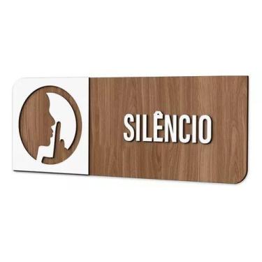 Imagem de Placa Sinalização Indicativa Silêncio - loja dinka