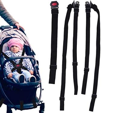 Imagem de 2 peças de alça de cadeira alta | arnês de segurança | alça de cadeira alta de 5 pontos de substituição de tiras de cadeira alta, cinto de segurança com fivelas rígidas acessório de viagem de bebê Dobooo