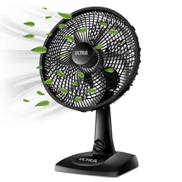 Imagem de Ventilador Preto Mesa E Parede Ultra Mondial VUT30 6 Pás Portátil e Po