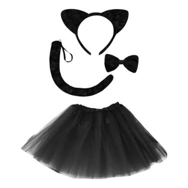 Imagem de Fantasia Kit Gata Cosplay Gatinha Carnaval Animal Bichos
