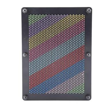 Imagem de Brinquedo da arte do pino 3d, placa plástica da arte do pino, brinquedo da escultura da mesa da arte do pino com quadro claro resistente para crianças e brinquedos sensoriais (Black bottom large size)