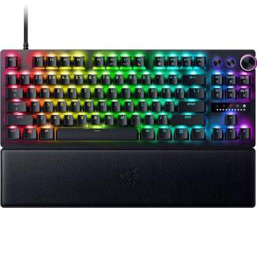Imagem de Razer Teclado para jogos Huntsman V3 Pro TKL Esports: interruptores ópticos analógicos com acionamento rápido e acionamento ajustável - teclas de mídia e mostrador - teclas PBT duplas - placa superior