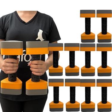 Imagem de Kit 5 Pares de Halteres Hidroginástica Em EVA 1 A 2 Kg DF4011-CZ Cinza/Laranja Dafoca Sports