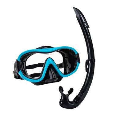 Imagem de oshhni Conjunto de snorkel, máscara de mergulho, equipamentos leves, óculos de mergulho para adultos, óculos de natação para mergulho para mergulho aquáticos, Ciano
