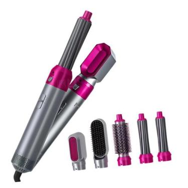 Imagem de Secador de Cabelo Escova  Alisador 5 Funções, Íons Negativos Anti-Friz