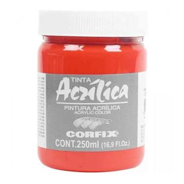 Imagem de Tinta Acrílica 250ml G1 128 Vermelho Cádmio Claro Corfix, 128 - VERMEL