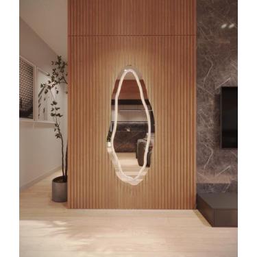 Imagem de Espelho Orgânico E05 Corpo Inteiro 150cm x 60cm Polido LED Jateado Luz