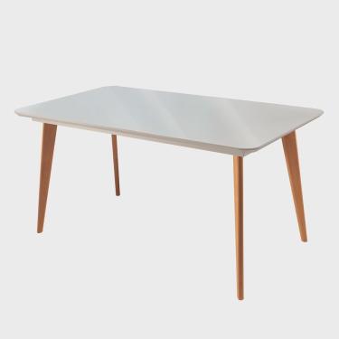 Imagem de Mesa de Jantar 6 Lugares Rertangular Tampo Madeira Maciça Versales Espresso Móveis