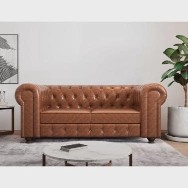 Imagem de Sofá 2 Lugares Couro Sintético Chesterfield Jared Yescasa