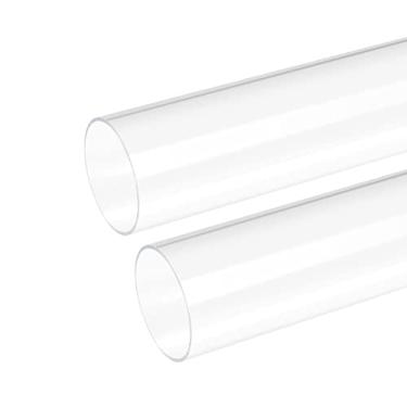 Imagem de DMiotech 2 tubos de plástico rígido de acrílico transparente de 56 mm x 60 mm para tubos de água de aquário, sistema de resfriamento de água, encanamento