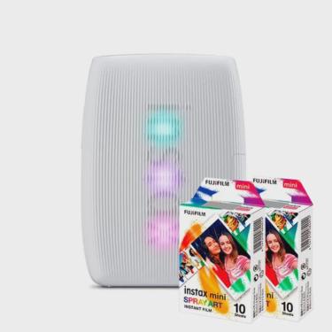 Imagem de Kit Impressora Instax Mini Link 3 - Clay White + 20 Filmes Spray Art Instax Mini Fujifilm