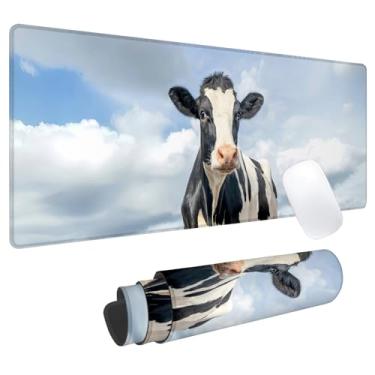 Imagem de Mouse pad para jogos de vaca, tapete de mesa de escritório, base de borracha antiderrapante, tapetes de mouse estéticos legais para computador, laptop, teclado, escola, casa, mesa, jogador, acessórios