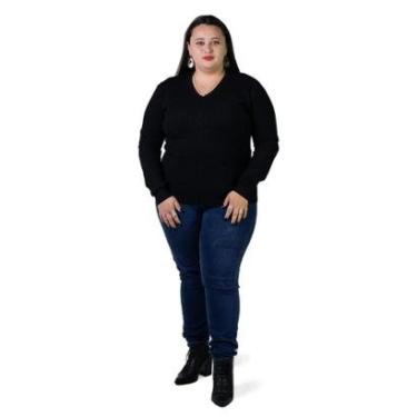 Imagem de Suéter Feminino City Lady by Facinelli Plus Size 658112 Preto-Feminino