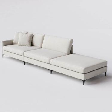 Imagem de Sofá Living Monte Carlo 3,08m em Linho Off White - Home Mobily