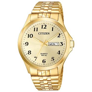 Imagem de Citizen Relógio casual masculino de quartzo em aço inoxidável, cor: dourado (modelo: BF5002-99P)
