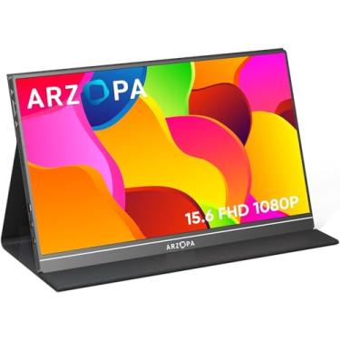 Imagem de Monitor portátil ARZOPA, monitor de laptop FHD 15,6'' 1080P USB C HDMI, tela de computador HDR Eye Care, tela externa com capa inteligente para Mac Phone Xbox PS5-S1 Table