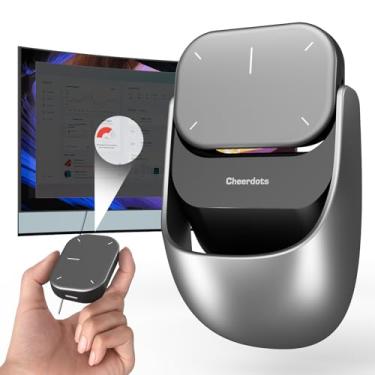 Imagem de Mouse sem fio 3 em 1 e clique de apresentação, mouse magnético removível para touchpad, controle remoto de apresentador sem fio para PowerPoint Slide, ultraleve, compatível com PC/Mac/Windows (básico