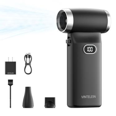Imagem de VINTELEIN Espanador de ar comprimido recarregável, soprador de ar elétrico sem fio de 150.000 RPM, bateria de 8000 mAh para limpeza de poeira, teclado, PC, laptop, carro, ar-condicionado, sofá, uso