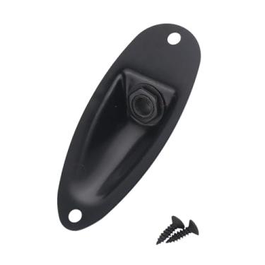 Imagem de Esquirla Jack de guitarra de guitarra Vigra de guitarra Placa de guitarra estável Saída de barco carregada de barco com parafuso Placa de macaco de guitarra, Preto