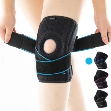 Imagem de Joelheira DOUFURT para mulheres e homens Meniscus Tear, azul e preta