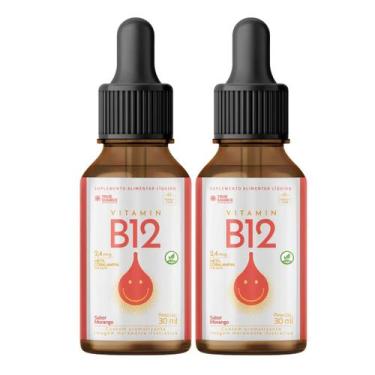 Imagem de 2x Vitamina B12 Metilcobalamina 2,4mcg Kids True Source Morango 30ml, 