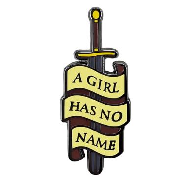 Imagem de Ficsowy Broche de esmalte A Girl Has No Name Sword Broche de inspiração feminista com citação em inglês, Sem Pedra Preciosa