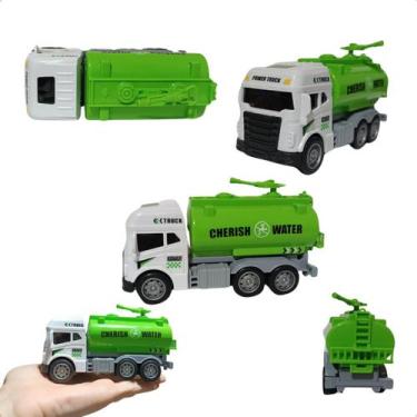 Imagem de Caminhão Miniatura Ecológico Reciclagem Coleta Lixo Fricção - TOP KIDS