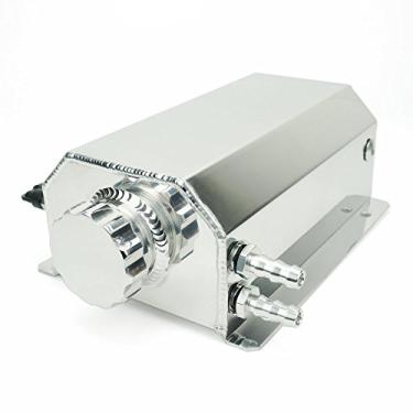 Imagem de Heinmo 2 litros de prata preta universal liga de alumínio carro motor garrafa de óleo tanque carro reservatório tanque 2000 ml auto anodizado lata de alumínio