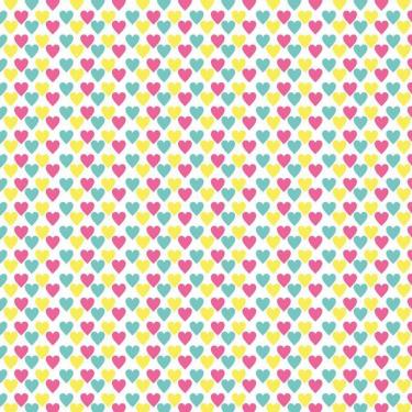 Imagem de Papel De Parede Branco Adesivo Corações Colorido Decorativo