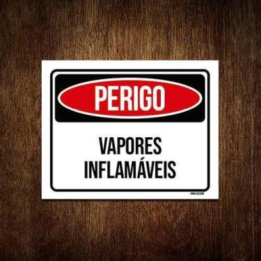 Imagem de Kit 5 Placas Perigo Vapores Inflamáveis - Sinalizo.Com