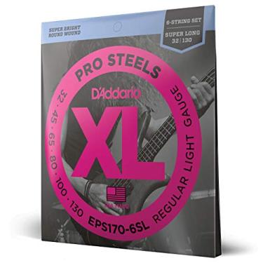 Imagem de D'Addario Cordas para baixo XL ProSteels - EPS170-6SL - 6 cordas - escala super longa - leve regular, 32-130