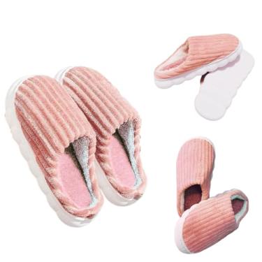 Imagem de Pantufa Nuvem Chinelo Sapatilha Antiderrapante Super Quentinha Adulto Unissex Quarto Forrada Macia Peluciada Inverno Frio Feminina Pelúcia (rosé, BR, Adulto, Numérico, M, 36)