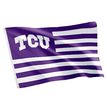 Imagem de Desert Cactus Bandeira TCU da Universidade Cristã do Texas - Faixa de sapos de 8 x 1,5 m, tecido durável interno/externo, design 100% poliéster (Style Nation)