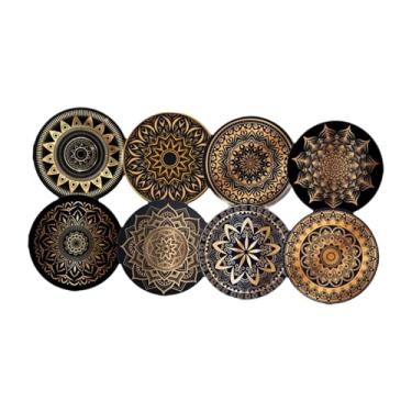 Imagem de Fenteer 8x Porta-copos de madeira para mesa, proteção para copos e canecas, empilhável, para casa, fazenda, bar, mesa de jantar, apartamento