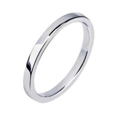 Imagem de Aliança Namoro Prata 3mm Reta Tradicional Tungstênio Namorados Casal L